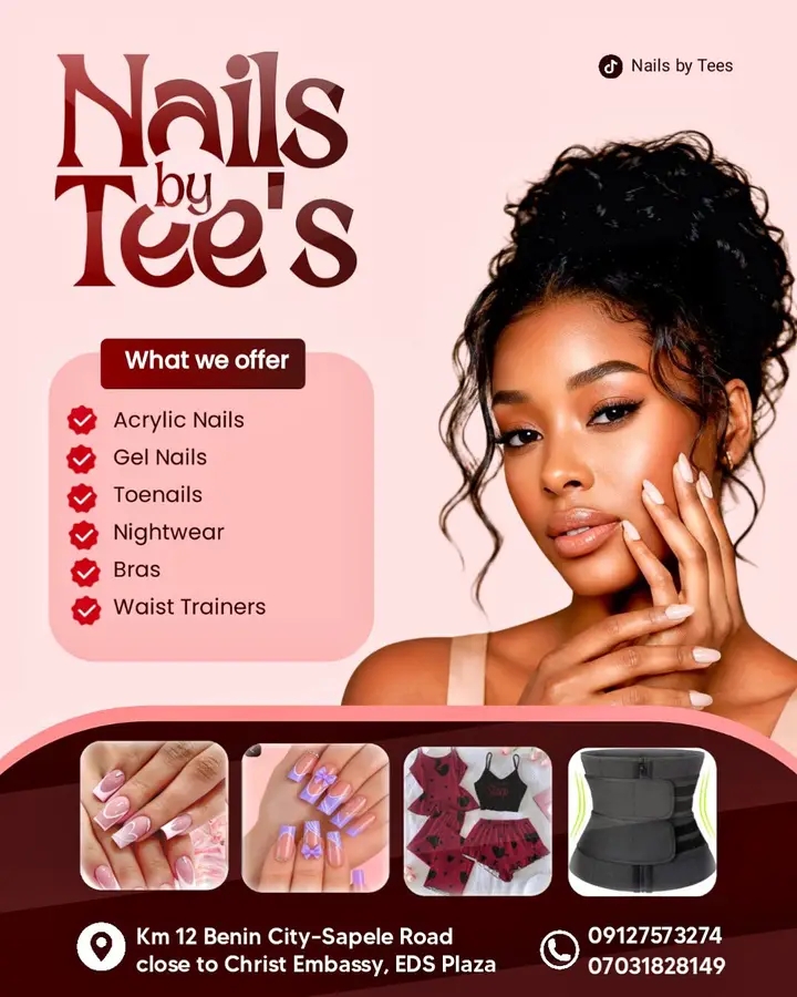 Affiche publicitaire réalisée par YOSSI NETGROUP — Nails by Tee's