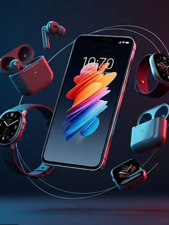 Création graphique réalisée par YOSSI NETGROUP — visuel accessoires connectés